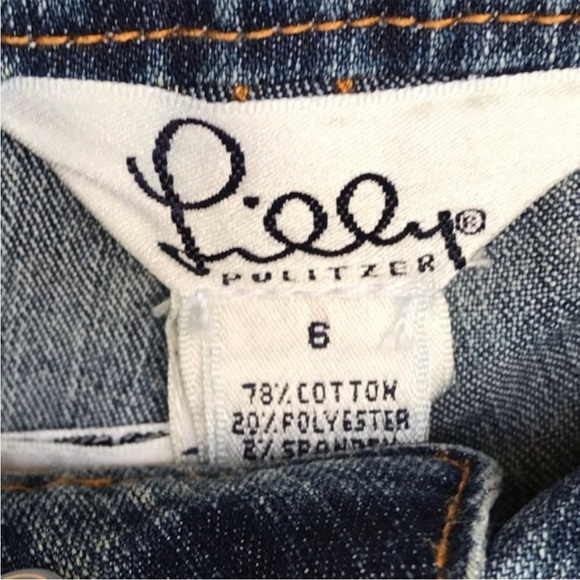 Lilly Pulitzer Denim Straight Legs Jeans Size 6 With Bling - Picture 3 of 7